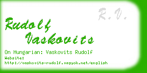 rudolf vaskovits business card